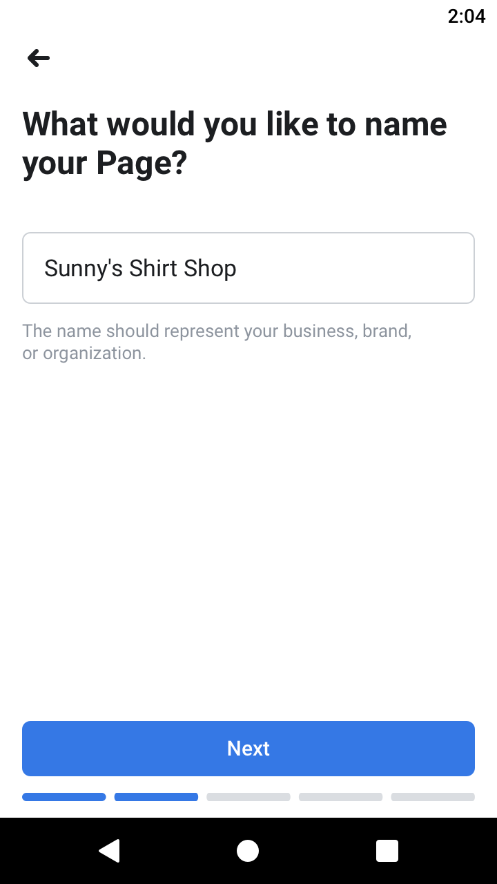 Page name confirmed