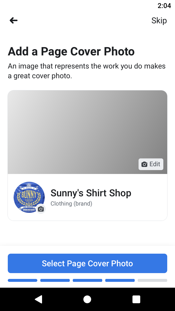 Adding a cover photo
