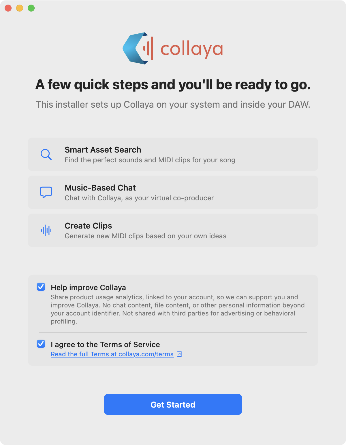 Collaya Connect FTUX