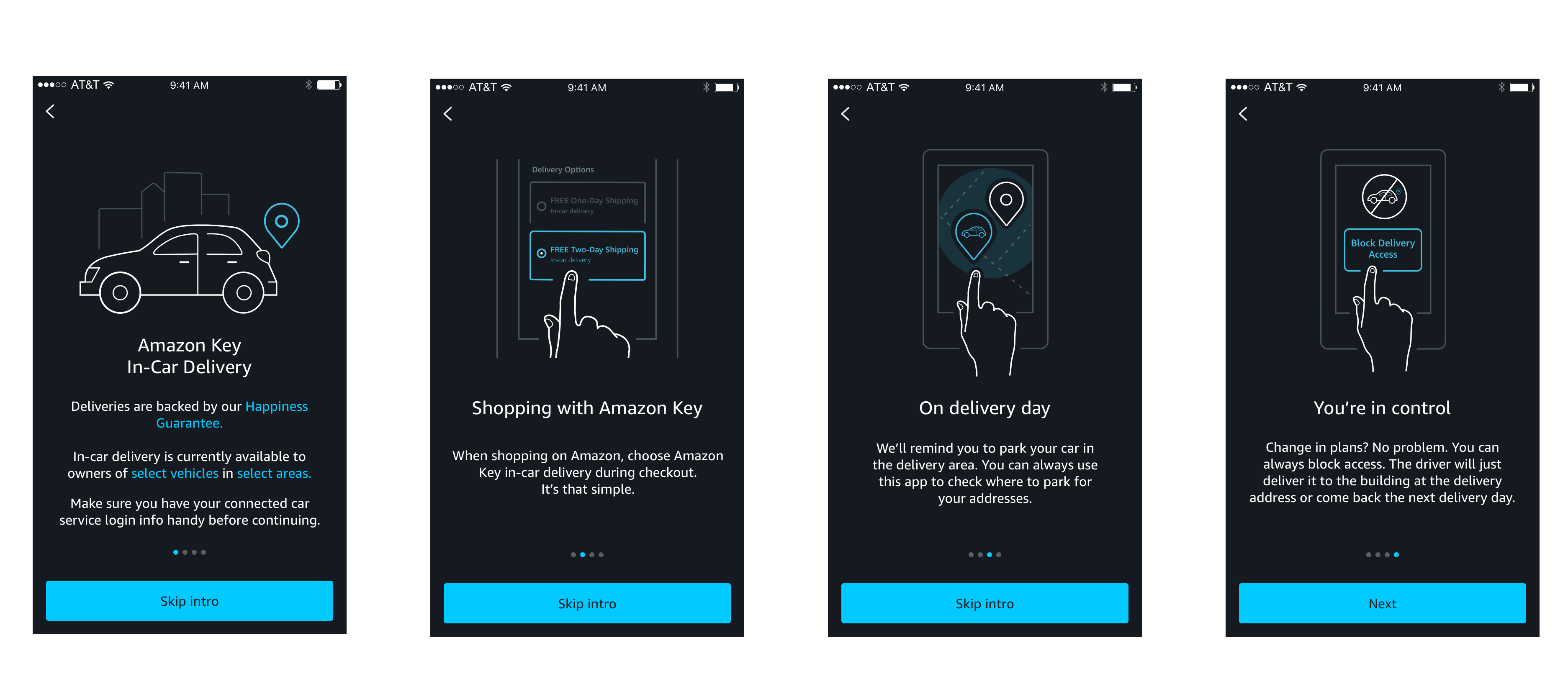 In-car setup for Amazon Key